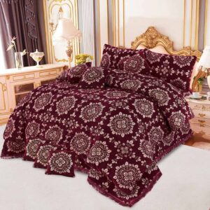 Bridal velvet Jacquard Bedsheet Set (1)