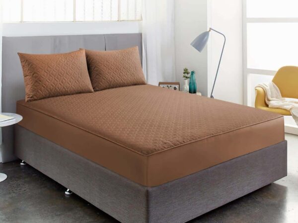 Luxury Waterproof Fitted Sheet - Brown