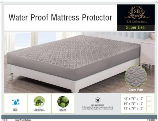 Luxury Waterproof Mattress Cover- Gray
